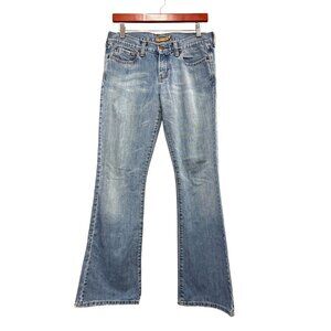 Abercrombie & Fitch Womens Blue Denim Jeans 4R Vintage 5 Pocket Flare Style